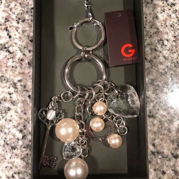 NWT G By Guess Silver Tone Key Chain - Picture 3 of 14